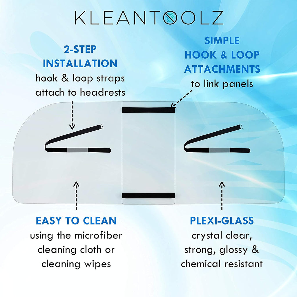 Adjustable Plexiglass Car Sneeze Guard Bundle with Cleaning Cloth E27370