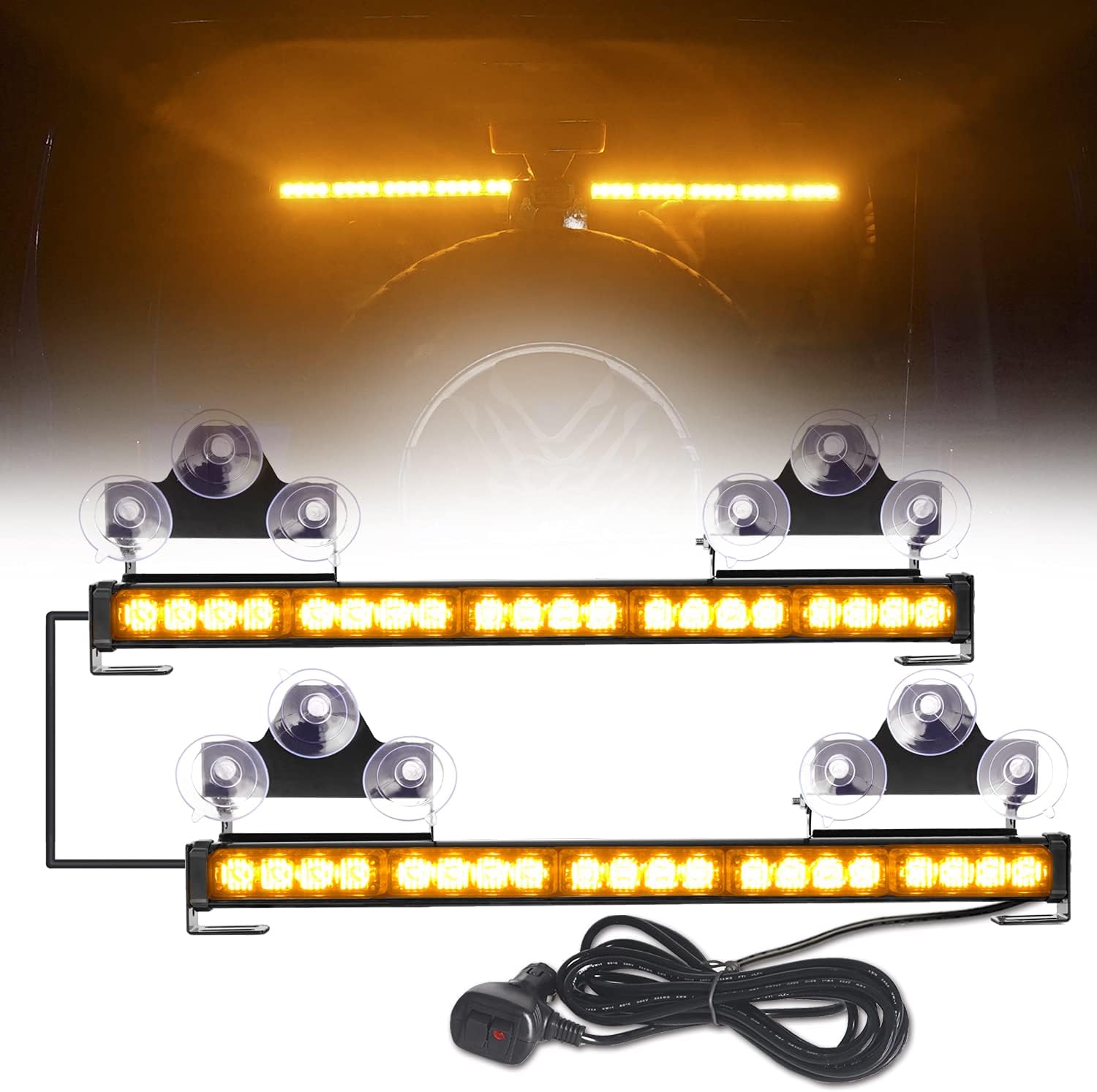 Green/White 40 LED 2 in 1 Traffic Advisor Strobe Light Bar Pack of 2 X69577