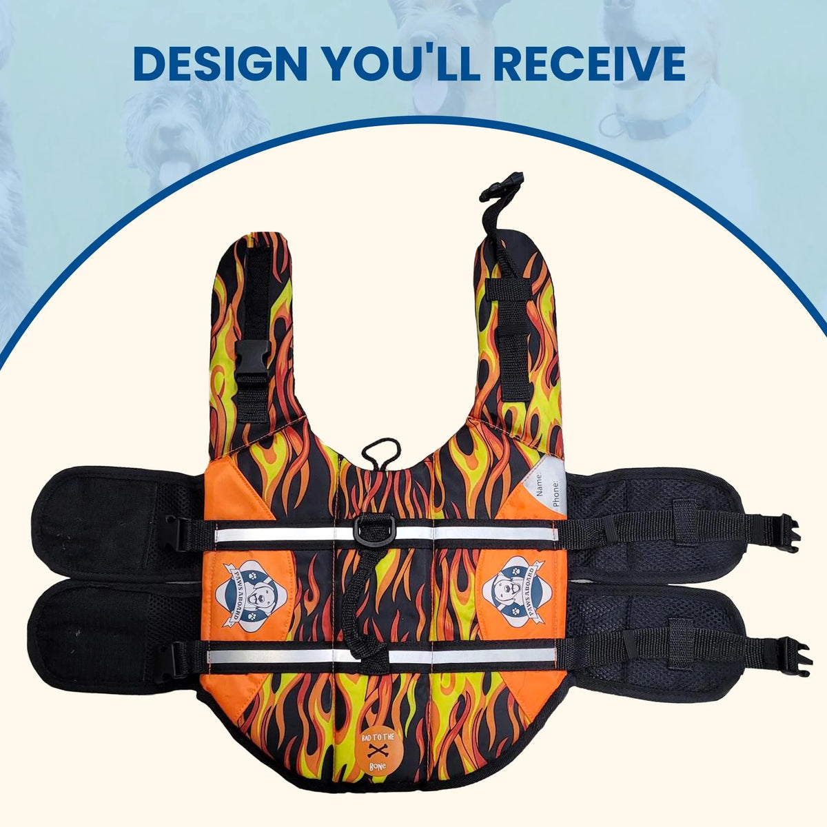 Doggy Life Jacket S Flames K61672