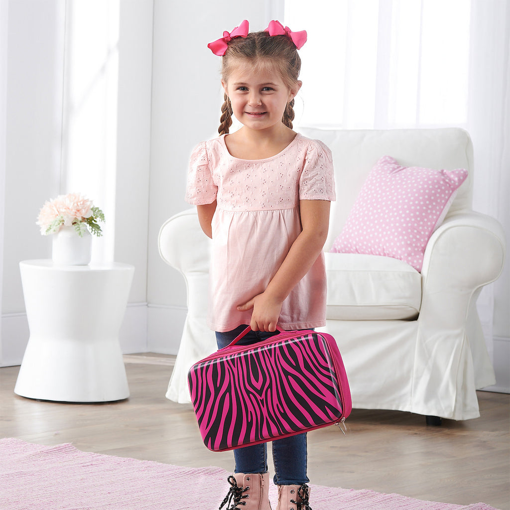 Animal Print Pink Doll Storage and Travel Case N806301