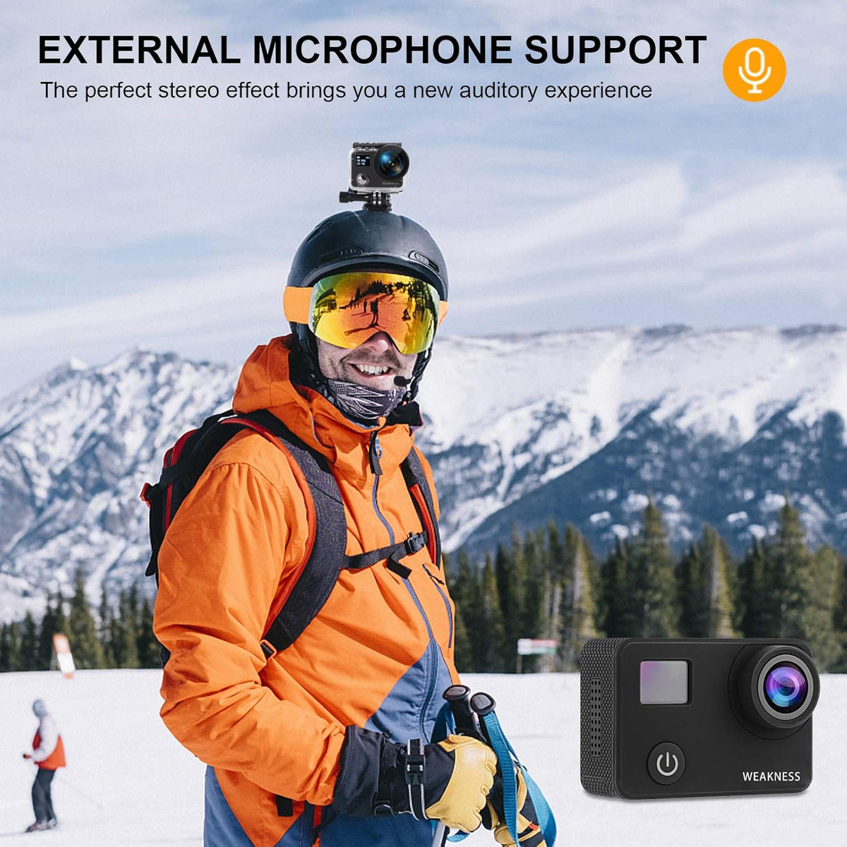 Black 4K 50FPS 24MP Waterproof Action Camera with 32GB Micro SD Card, Pack of 2 H179
