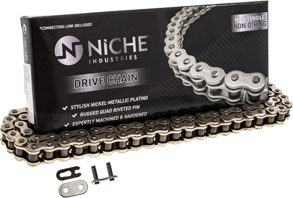 Drive Sprocket Chain Combo Front 15 Rear 49 Tooth 428HZ Standard 114 Links Pack of 2 S16300