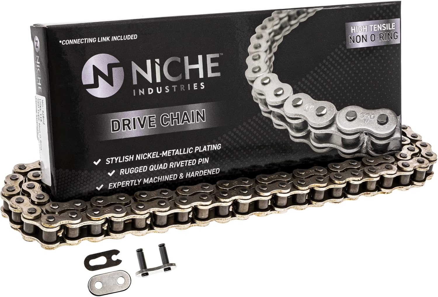 Drive Sprocket Chain Combo Front 15 Rear 49 Tooth 428HZ Standard 114 Links Pack of 2 S16300